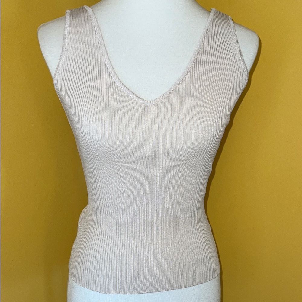 Elegant Cream Sleeveless Top